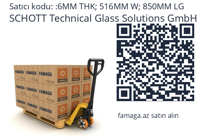   SCHOTT Technical Glass Solutions GmbH 6MM THK; 516MM W; 850MM LG